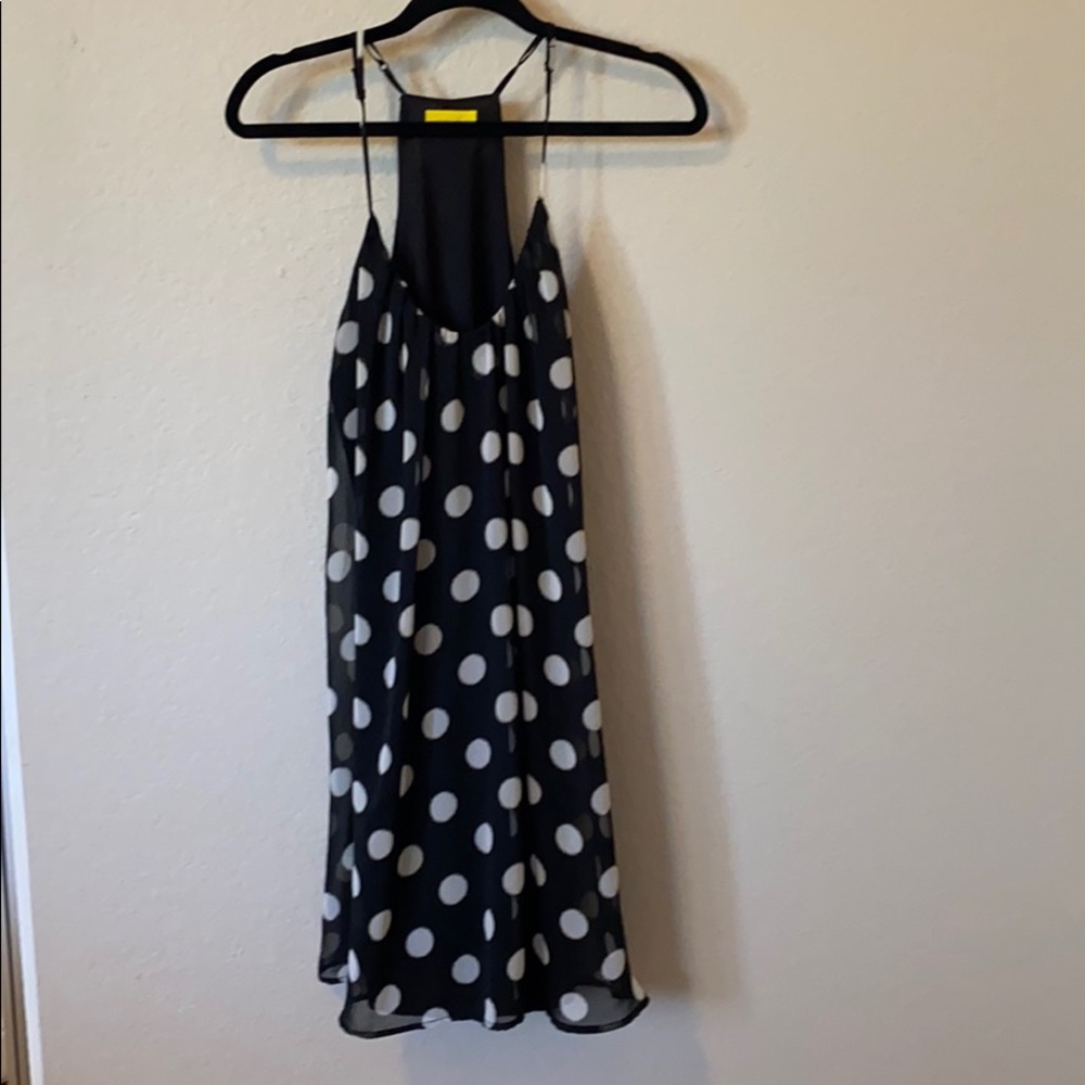 Black polka dot dress
